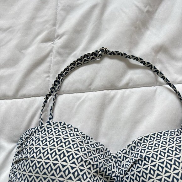 Anne Cole Swimwear Swimsuit One Piece Womens Size 12 Bandeau Halter Blue Summer - Picture 3 of 10